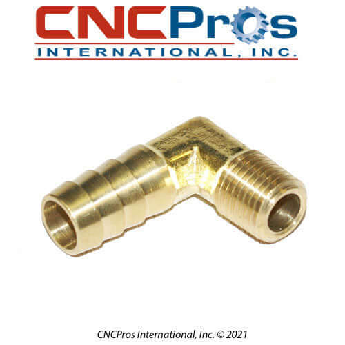 PLM-0105: ELBOW 1/4 NPT X 1/2 BARB BRASS